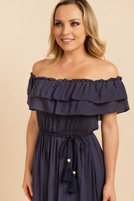 Imagen de Vestido Off Shoulder En Rayon                                     (Exclusivo Pagina)