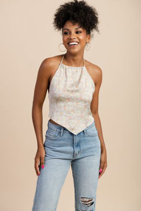 Imagen de Crop Top Satin Print Pastel                                 (Exclusiva Pagina)