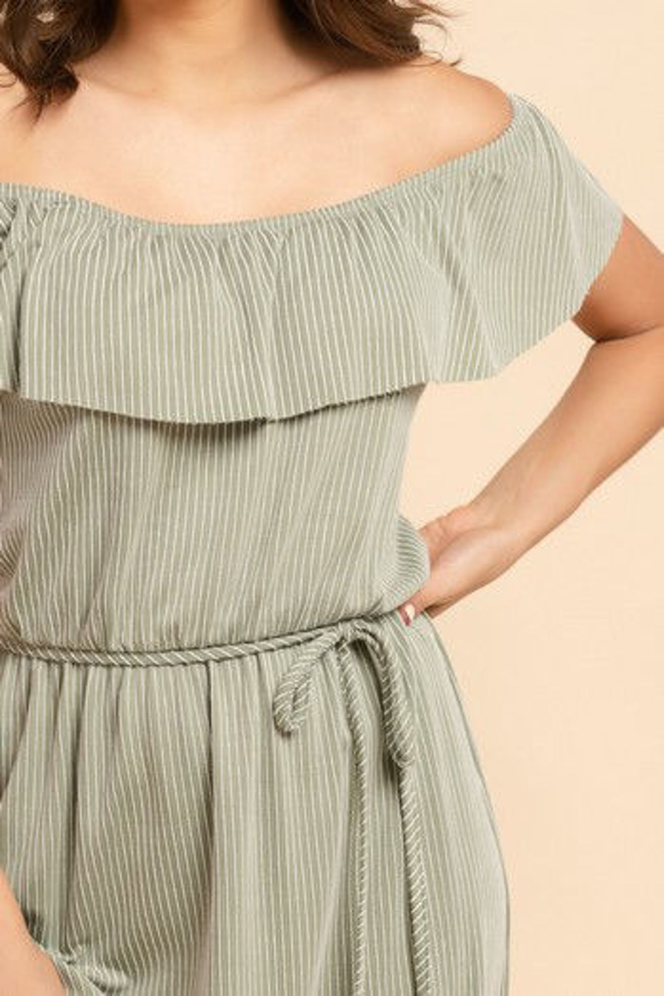 Imagen de Vestido Off Shoulder Rayas                                            (Exclusivo Pagina)