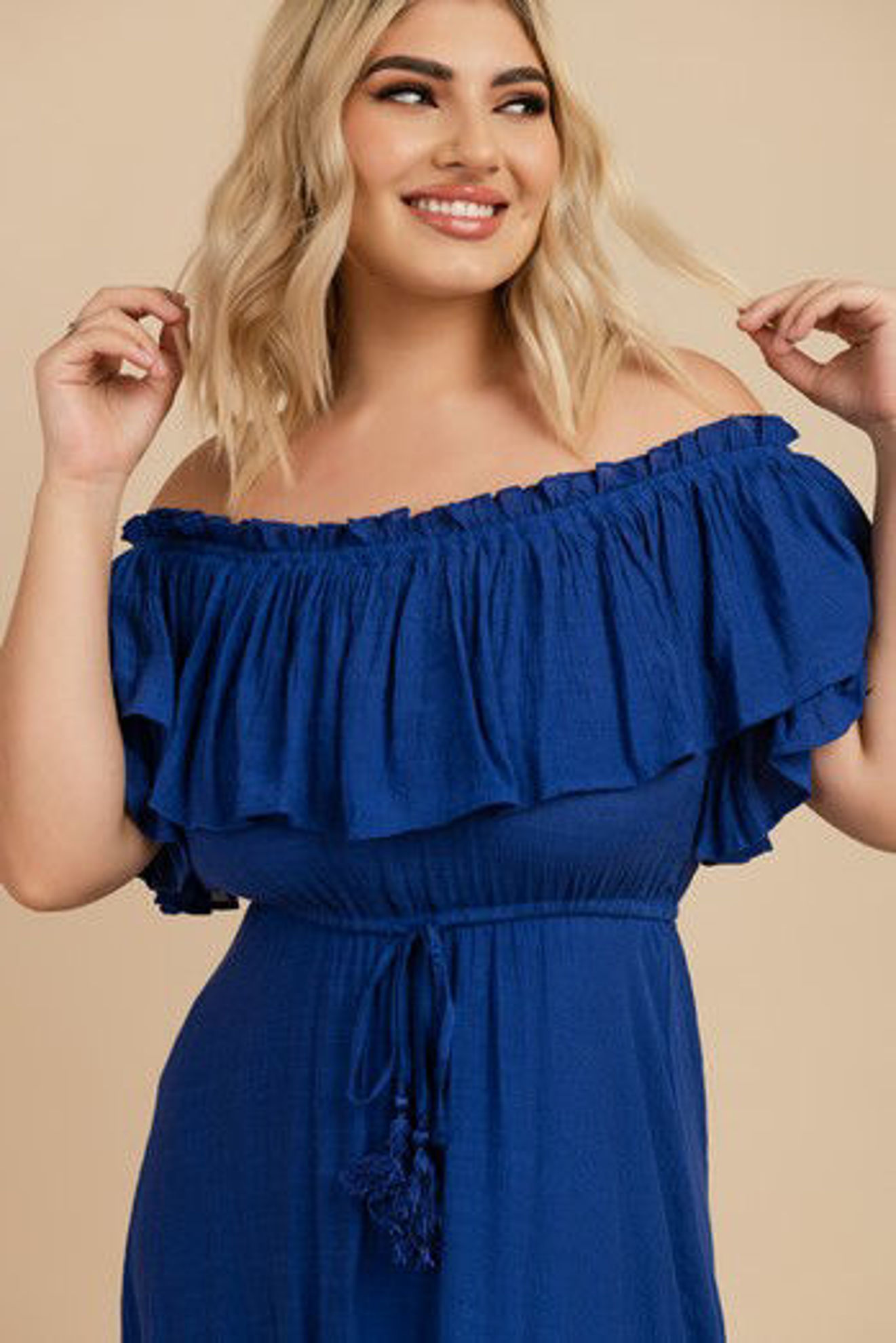 Imagen de Vestido Off Shoulder(Rayon)                                          (Exclusivo Pagina)