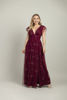 Imagen de Maxi Dress Tull Brillo Cuello V Profundo.    (Exclusivo de pagina)