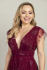 Imagen de Maxi Dress Tull Brillo Cuello V Profundo.    (Exclusivo de pagina)