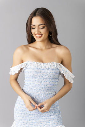 Imagen de Vestido Off-Shoulder Nido De Abeja      (Exclusivo pagina)