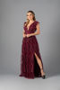 Imagen de Maxi Dress Cuello V Profundo Brillo     (Exclusivo Pagina)