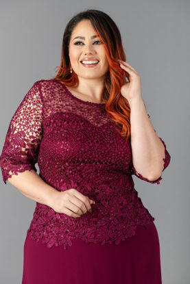 Imagen de Maxi Dress Blusa Encaje Manga Manga 3/4         (Exclusivo Pagina)