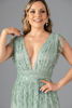 Imagen de Maxi Dress Cuello V Profundo Brillo     (Exclusivo Pagina)