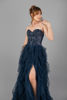 Imagen de Maxi Dress Tull Straple Top Abalorios, Falda Vuelos    ( Exclusivo Pagina)