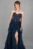 Imagen de Maxi Dress Tull Straple Top Abalorios, Falda Vuelos    ( Exclusivo Pagina)