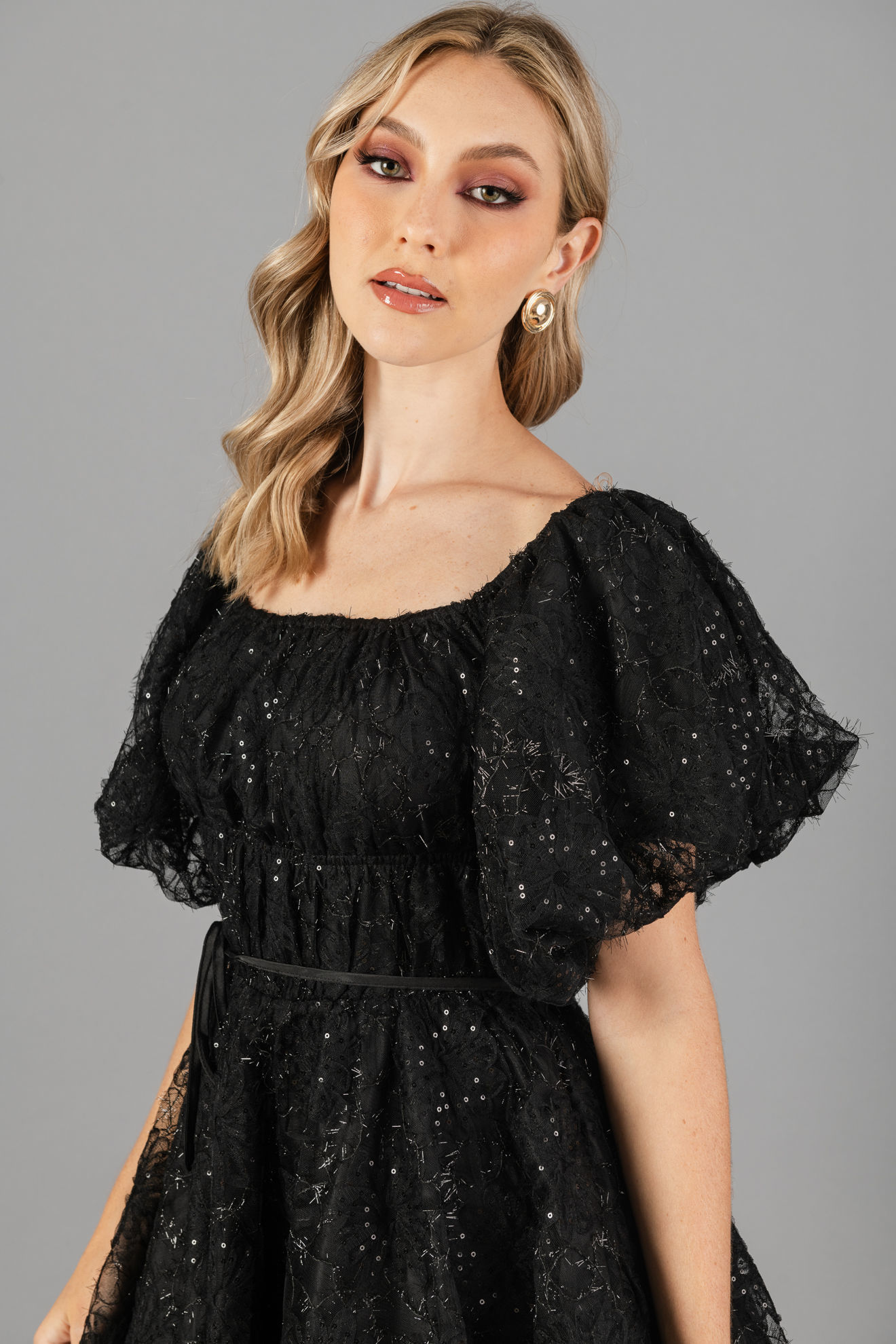 Imagen de Vestido Off Shoulder Brillo (Exclusivo Pagina)