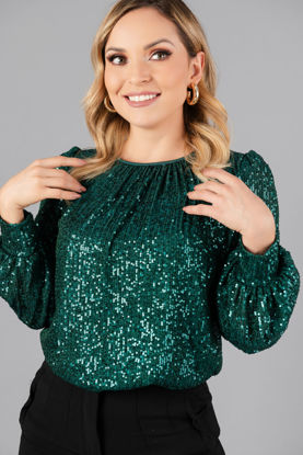 Imagen de Blusa Lentejuelas Manga Larga     ( Exclusiva Pagina)