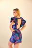 Imagen de Vestido Estampado Vuelo Mangas Escote Profundo, Tela Jacquard   (Exclusivo Pagina)