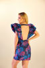 Imagen de Vestido Estampado Vuelo Mangas Escote Profundo, Tela Jacquard   (Exclusivo Pagina)