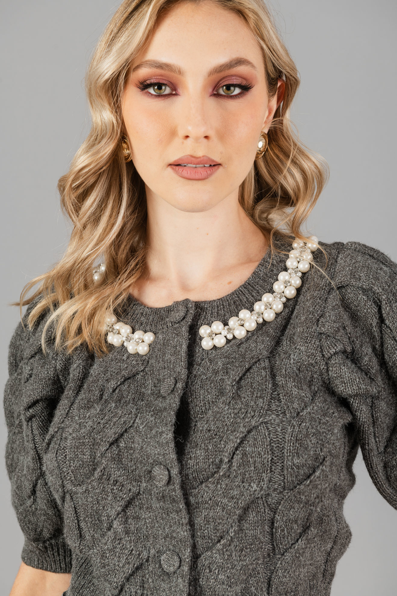 Imagen de Blusa Tejida, Detalle Perlas    (Exclusiva Pagina)