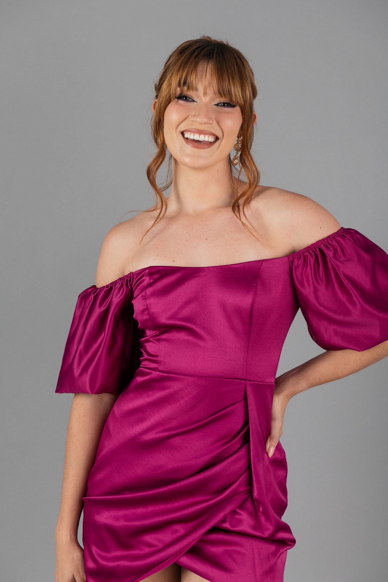 Imagen de Vestido Satin Off Shoulder   (Exclusivo Pagina)