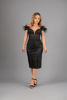 Imagen de Vestido Off Shoulder, Detalle Plumas     (Exclusivo Pagina)