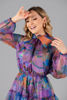 Imagen de Vestido Organza Estampado, Lazo Cuello     (Exclusivo Pagina)