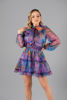 Imagen de Vestido Organza Estampado, Lazo Cuello     (Exclusivo Pagina)
