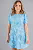 Imagen de Vestido Material En Relieve, Falda Campana, Manga Corta   (Exclusivo Pagina)