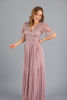 Imagen de Maxi Dress Cuello V Blusa Encaje, Falda Plisada    ( Exclusivo Pagina)