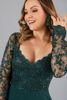 Imagen de Maxi Dress Blusa Encaje Manga Larga, Abertura Falda       (Exclusivo Pagina)