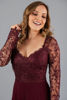 Imagen de Maxi Dress Blusa Encaje Manga Larga, Abertura Falda       (Exclusivo Pagina)