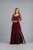 Imagen de Maxi Dress Blusa Encaje Manga Larga, Abertura Falda       (Exclusivo Pagina)