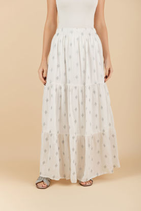 Imagen de Maxi Falda Bordado Plateado     ( Exclusiva Pagina)