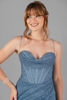 Imagen de Vestido Estilo Corse Brillo Tirantes     (Exclusivo Pagina)