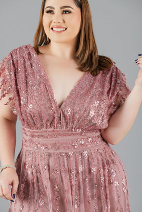Imagen de Maxi Dress Escote Profundo Con Brillo    (Exclusivo Pagina)