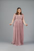 Imagen de Maxi Dress Blusa Encaje Manga Corta, Falda Plisada    (Exclusivo Pagina)