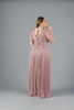Imagen de Maxi Dress Blusa Encaje Manga Corta, Falda Plisada    (Exclusivo Pagina)