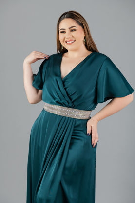 Imagen de Maxi Dress Satin Detalle Abalorios Cintura   ( Exclusivo Pagina)