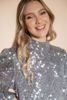 Imagen de Vestido Lentejuelas, Cuello Alto, Manga Larga    (Exclusivo Pagina)