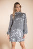 Imagen de Vestido Lentejuelas, Cuello Alto, Manga Larga    (Exclusivo Pagina)