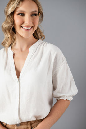 Imagen de Blusa En Lino Cuello Chino     (Exclusivo Pagina)