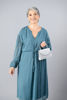 Imagen de Vestido En Seda Con Brillo Manga Larga, Ajuste Cintura    (Exclusivo Pagina)
