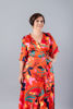 Imagen de Vestido En Satin Cruzado, Estampado   (Exclusivo Pagina)