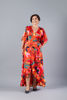 Imagen de Vestido En Satin Cruzado, Estampado   (Exclusivo Pagina)