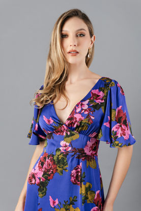 Imagen de Vestido Cruzado, En Satin Estampado   ( Exclusivo Pagina)