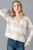 Imagen de Blusa-Sweater  Cuello V,  Rayas Botones    (Exclusivo Pagina)