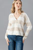Imagen de Blusa-Sweater  Cuello V,  Rayas Botones    (Exclusivo Pagina)