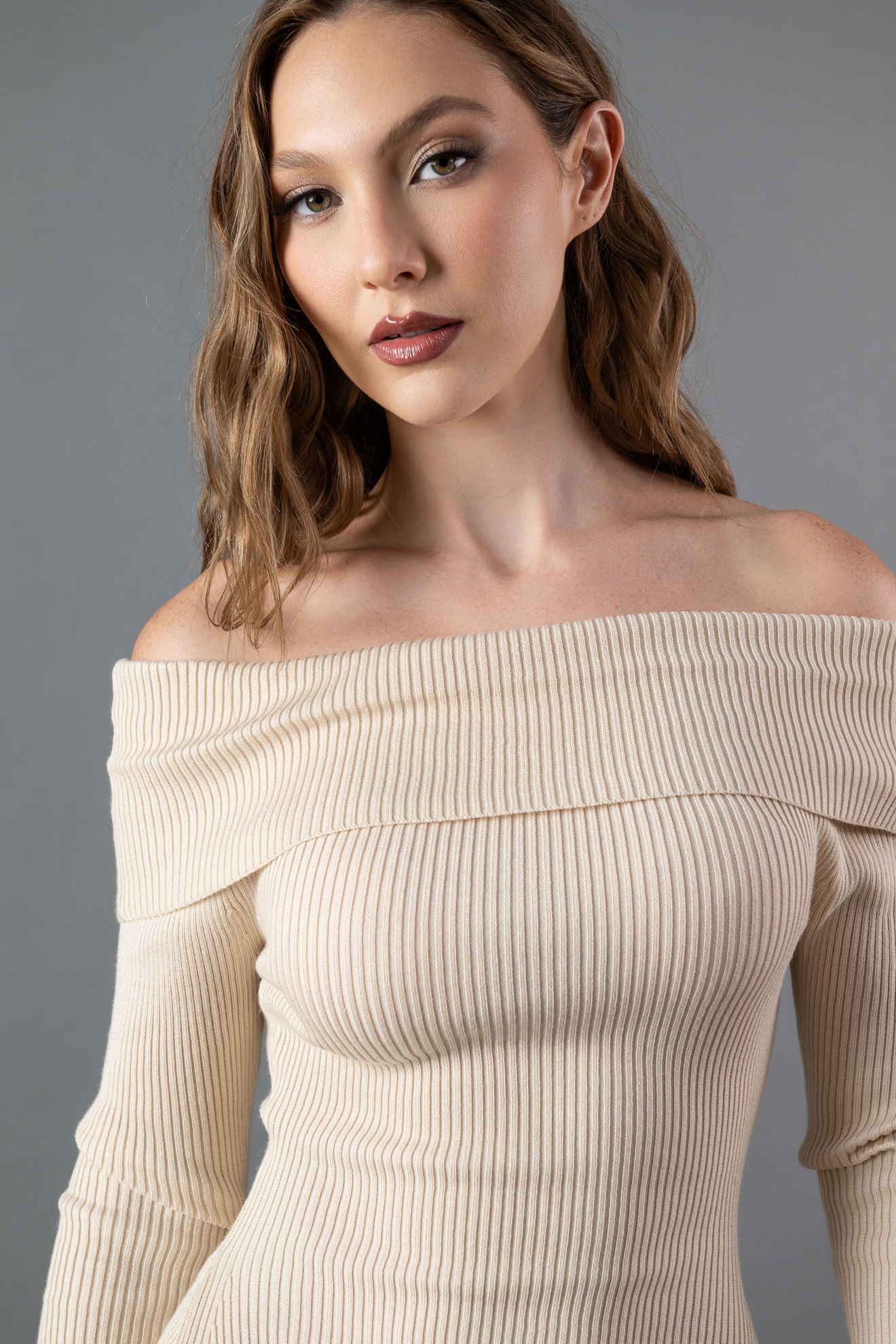 Imagen de Vestido Tejido Off Shoulder, Espalda Descubierta