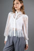 Imagen de Blusa Con Encaje Manga Larga, Cuello Alto