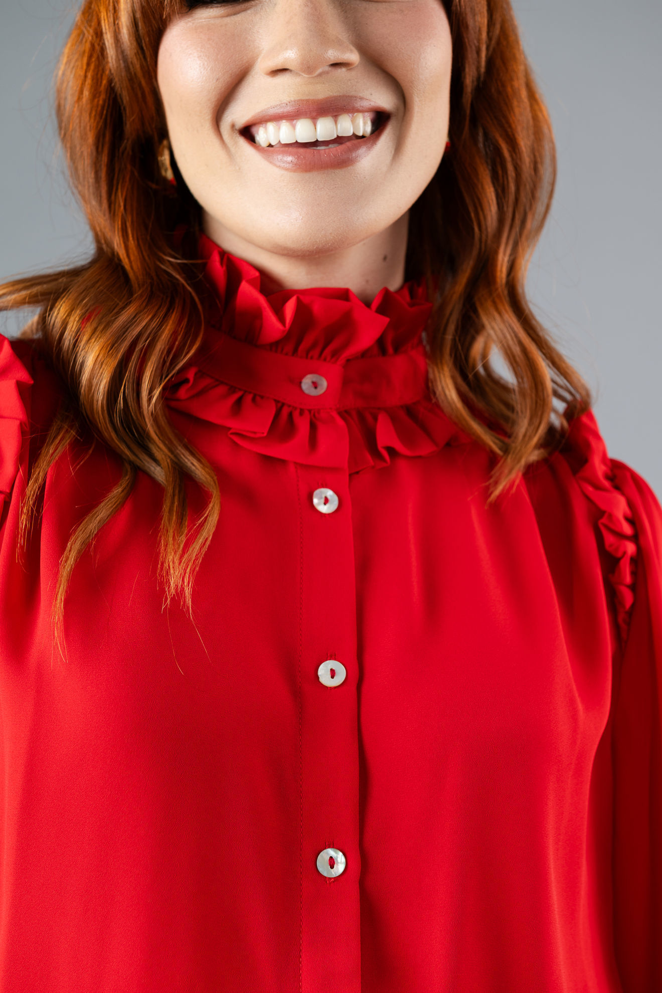 Imagen de Blusa Cuello Alto Botones, Manga Larga  ( Exclusivo pagina )