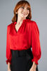 Imagen de Blusa satin Cuello V, Manga 3/4    (Exclusiva Pagina)