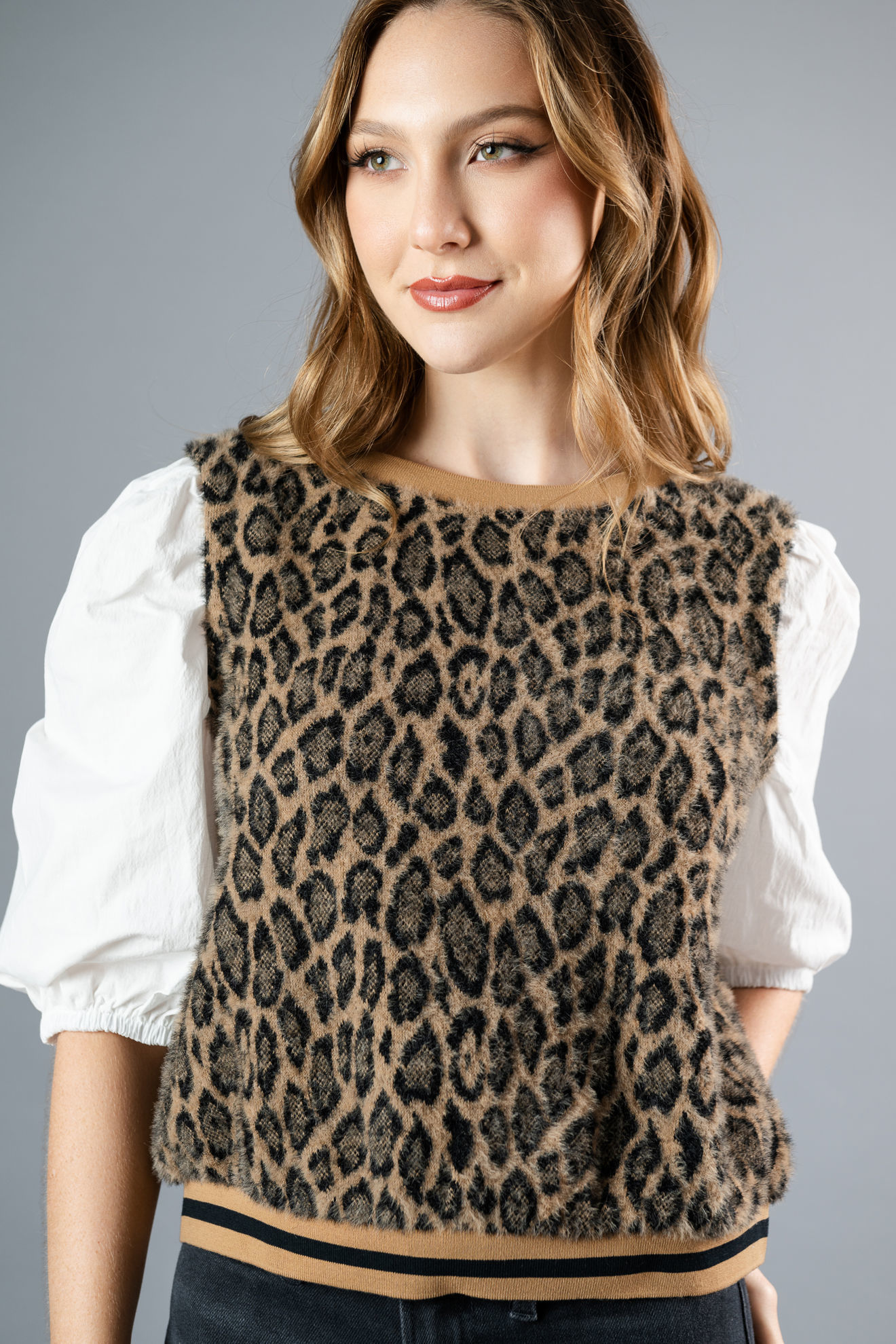 Imagen de Blusa Animal Print, Mangas Blancas