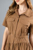 Imagen de Vestido Camisero Tapas Bolsillo, Falda Asimetrica (Exclusivo Pagina)