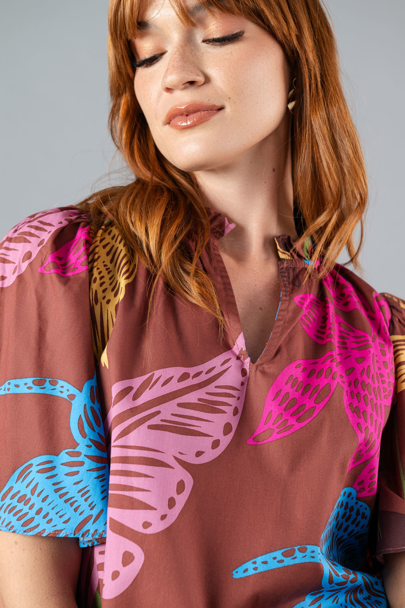 Imagen de Blusa En Rayon, Mangas Balloon   (Exclusiva Pagina)