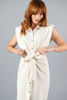 Imagen de Vestido En Lino Con Hombreras, Nudo Cintura   ( Exclusivo Pagina)
