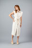 Imagen de Vestido En Lino Con Hombreras, Nudo Cintura   ( Exclusivo Pagina)